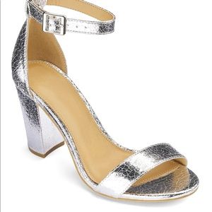 Simply Be Silver Block Heel Sandals